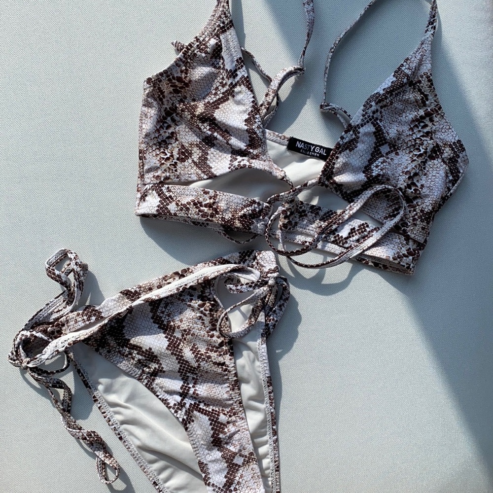Nasty Gal Snake Animal Print Bikini Swim Set 4